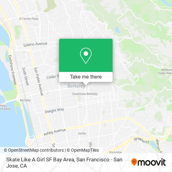 Skate Like A Girl SF Bay Area map