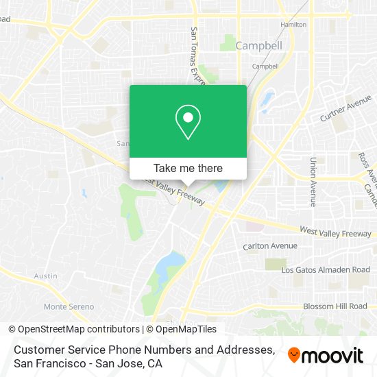 Customer Service Phone Numbers and Addresses map