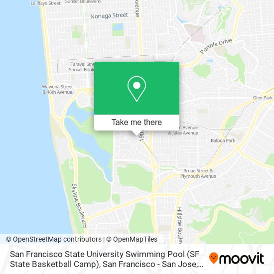 Mapa de San Francisco State University Swimming Pool (SF State Basketball Camp)