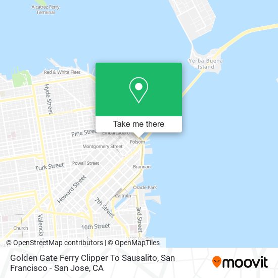 Mapa de Golden Gate Ferry Clipper To Sausalito