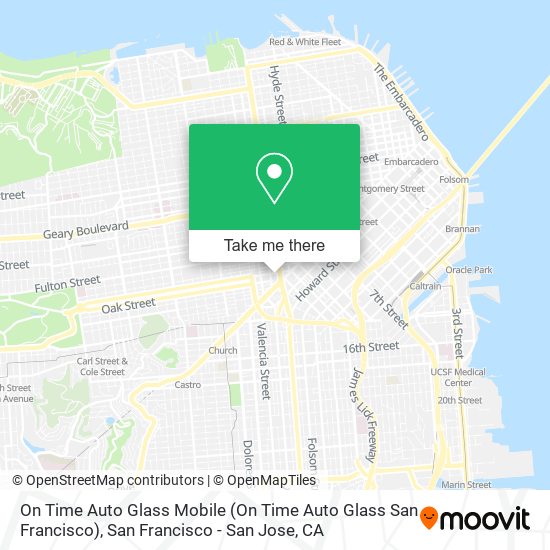 Mapa de On Time Auto Glass Mobile (On Time Auto Glass San Francisco)