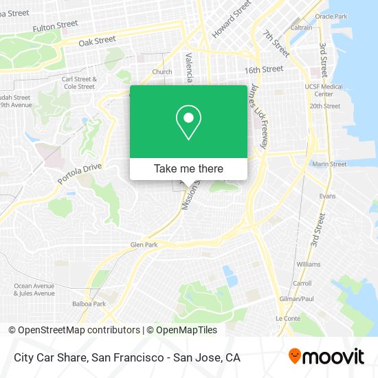 City Car Share map