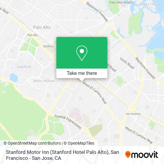 Stanford Motor Inn (Stanford Hotel Palo Alto) map