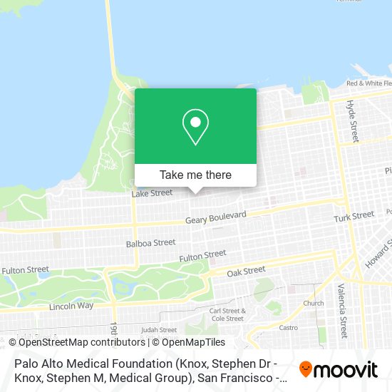 Mapa de Palo Alto Medical Foundation (Knox, Stephen Dr - Knox, Stephen M, Medical Group)