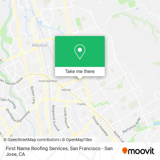 First Name Roofing Services map