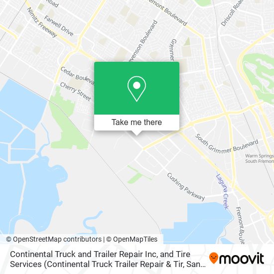 Continental Truck and Trailer Repair Inc, and Tire Services map