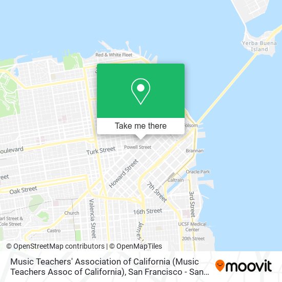 Mapa de Music Teachers' Association of California