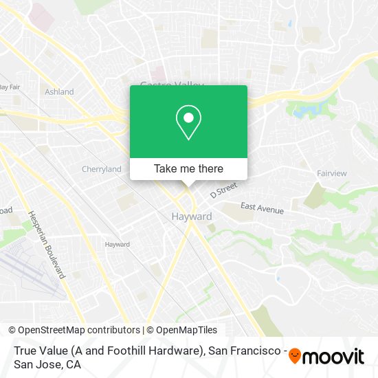 Mapa de True Value (A and Foothill Hardware)