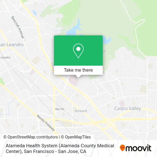 Alameda Health System (Alameda County Medical Center) map