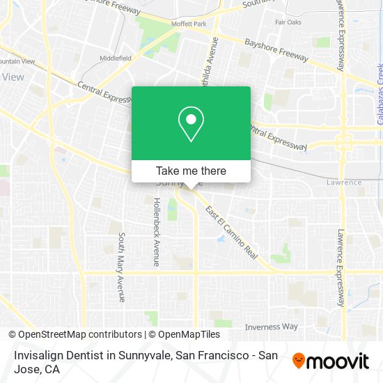 Invisalign Dentist in Sunnyvale map