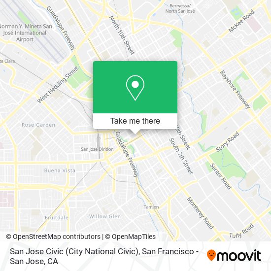 Mapa de San Jose Civic (City National Civic)