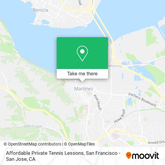 Affordable Private Tennis Lessons map