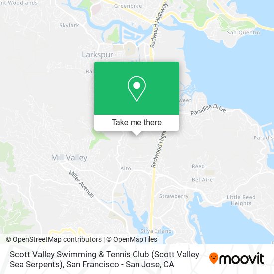 Mapa de Scott Valley Swimming & Tennis Club (Scott Valley Sea Serpents)