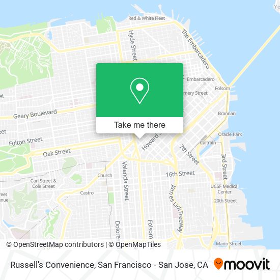 Russell's Convenience map