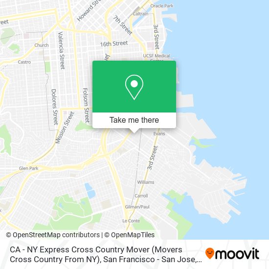 Mapa de CA - NY Express Cross Country Mover (Movers Cross Country From NY)