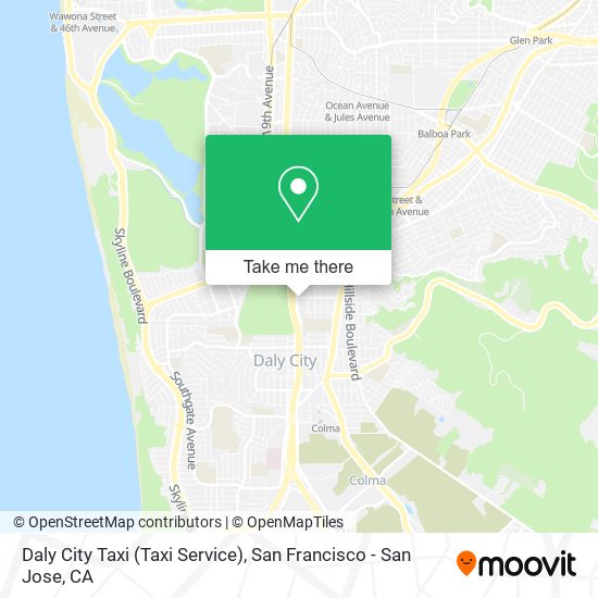 Mapa de Daly City Taxi (Taxi Service)