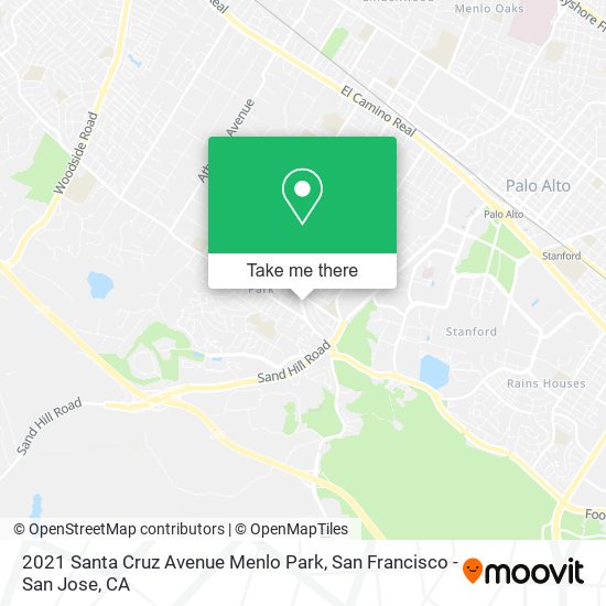 2021 Santa Cruz Avenue Menlo Park map