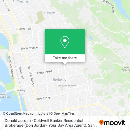 Mapa de Donald Jordan - Coldwell Banker Residential Brokerage (Don Jordan- Your Bay Area Agent)