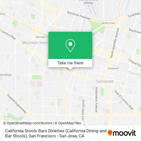 Mapa de California Stools Bars Dinettes (California Dining and Bar Stools)