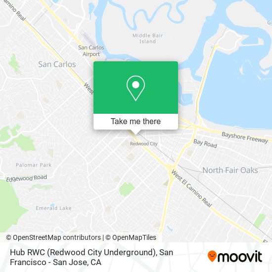 Hub RWC (Redwood City Underground) map