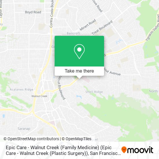 Mapa de Epic Care - Walnut Creek (Family Medicine) (Epic Care - Walnut Creek (Plastic Surgery))