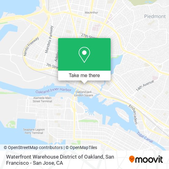 Mapa de Waterfront Warehouse District of Oakland