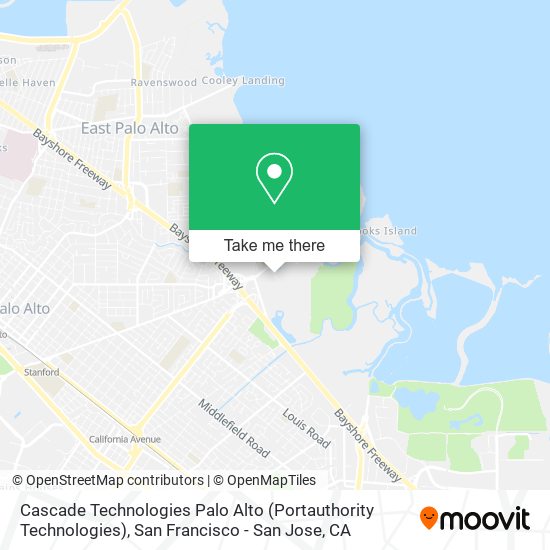 Mapa de Cascade Technologies Palo Alto (Portauthority Technologies)