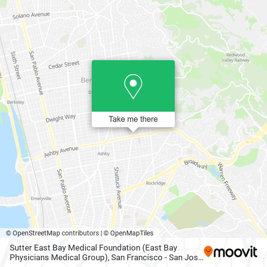 Mapa de Sutter East Bay Medical Foundation (East Bay Physicians Medical Group)