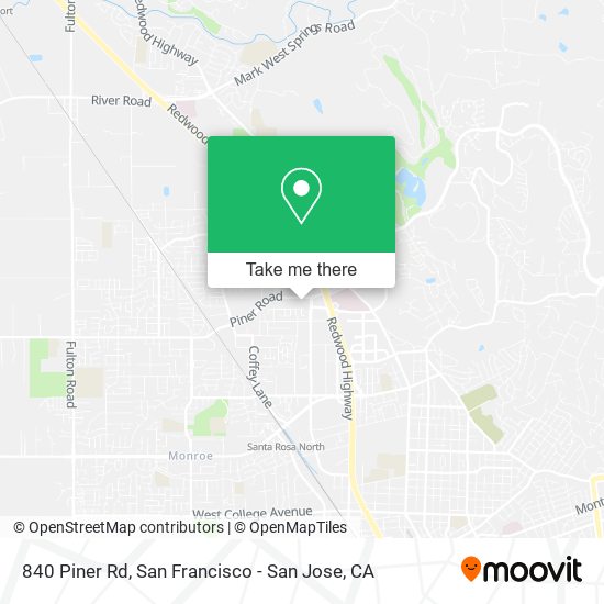 Mapa de 840 Piner Rd