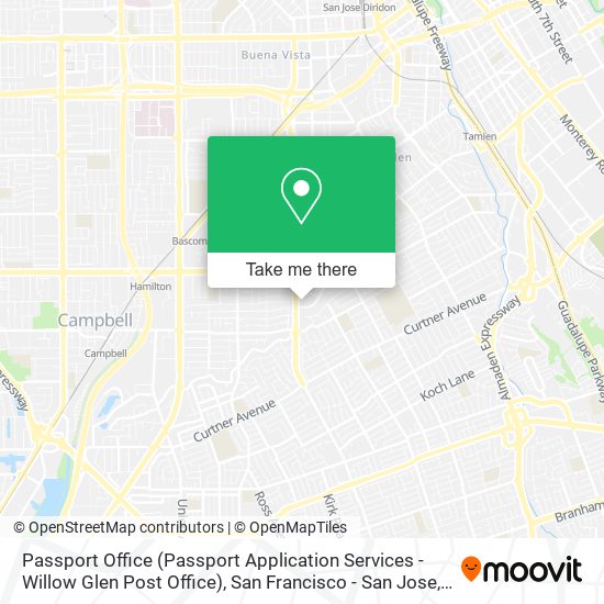 Passport Office (Passport Application Services - Willow Glen Post Office) map