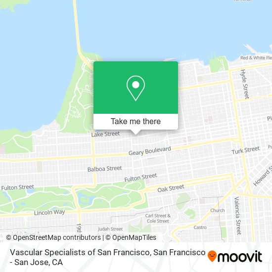 Vascular Specialists of San Francisco map