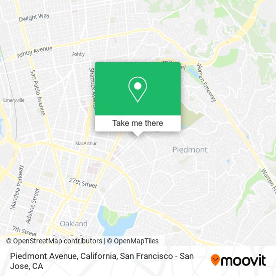 Mapa de Piedmont Avenue, California