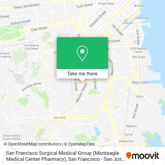 Mapa de San Francisco Surgical Medical Group (Monteagle Medical Center Pharmacy)