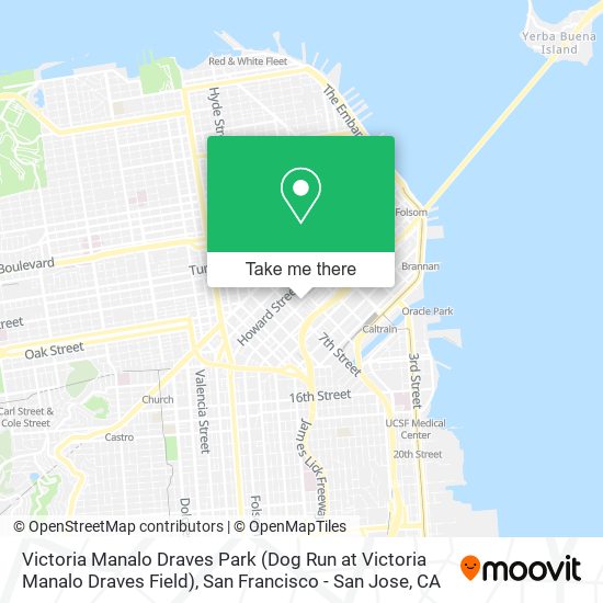 Mapa de Victoria Manalo Draves Park (Dog Run at Victoria Manalo Draves Field)