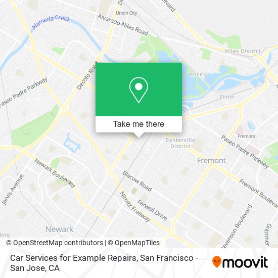 Car Services for Example Repairs map