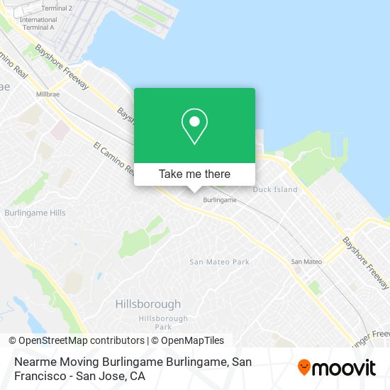 Mapa de Nearme Moving Burlingame Burlingame