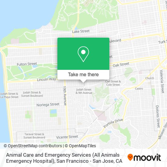 Mapa de Animal Care and Emergency Services (All Animals Emergency Hospital)