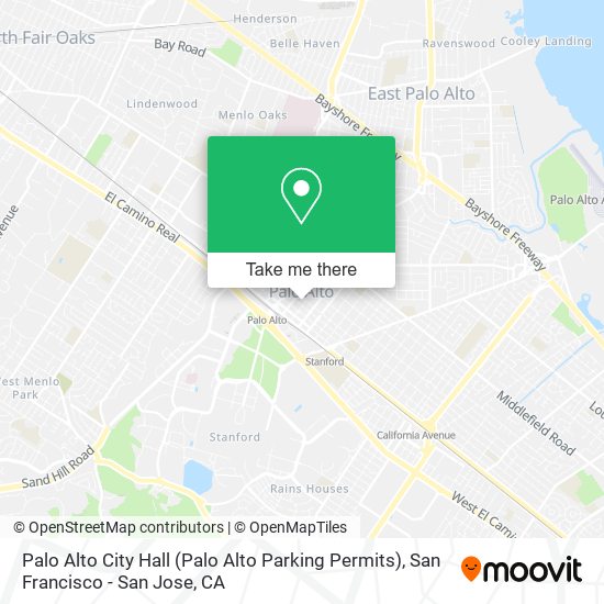 Mapa de Palo Alto City Hall (Palo Alto Parking Permits)