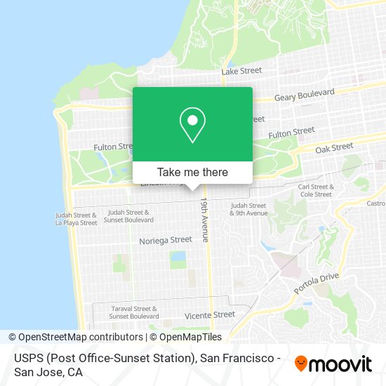 Mapa de USPS (Post Office-Sunset Station)