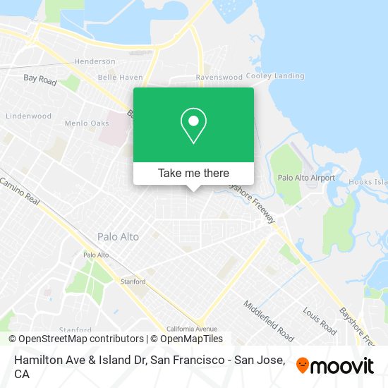 Hamilton Ave & Island Dr map