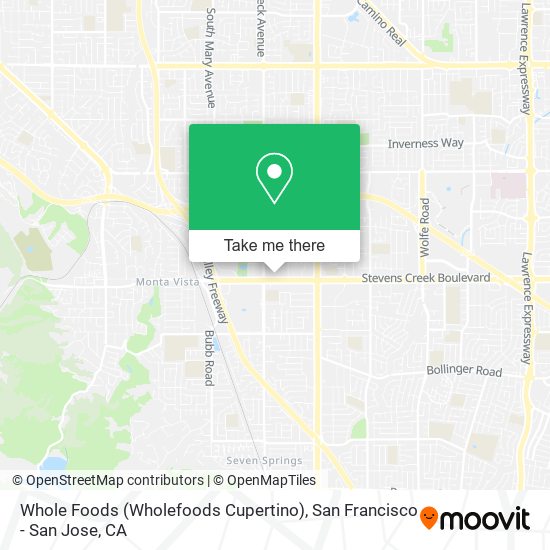 Mapa de Whole Foods (Wholefoods Cupertino)