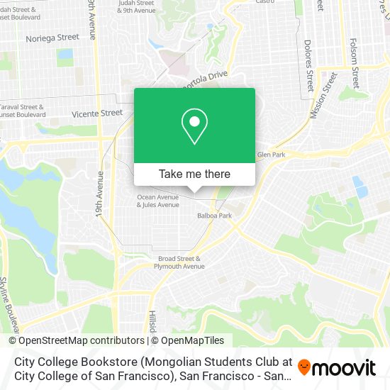 Mapa de City College Bookstore (Mongolian Students Club at City College of San Francisco)