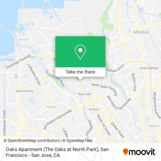 Mapa de Oaks Apartment (The Oaks at North Park)