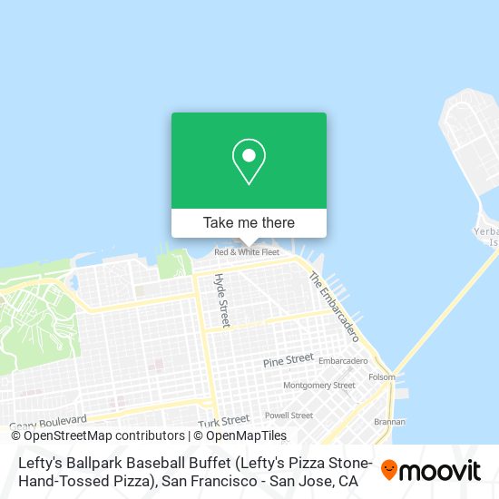 Mapa de Lefty's Ballpark Baseball Buffet (Lefty's Pizza Stone-Hand-Tossed Pizza)