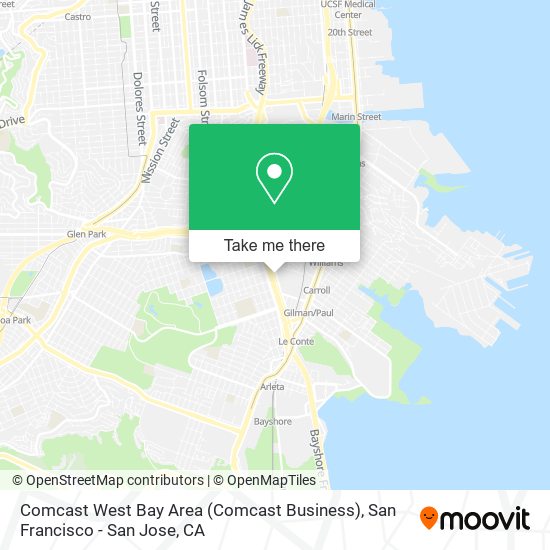 Mapa de Comcast West Bay Area (Comcast Business)