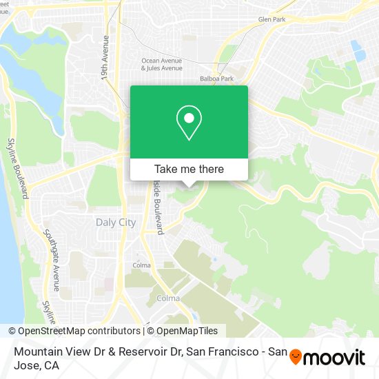 Mountain View Dr & Reservoir Dr map