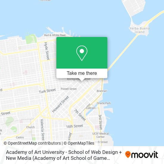 Mapa de Academy of Art University - School of Web Design + New Media (Academy of Art School of Game Design)