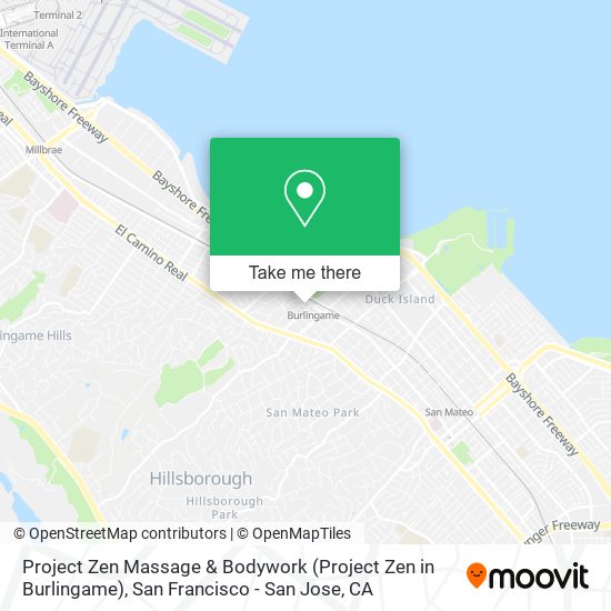 Mapa de Project Zen Massage & Bodywork (Project Zen in Burlingame)