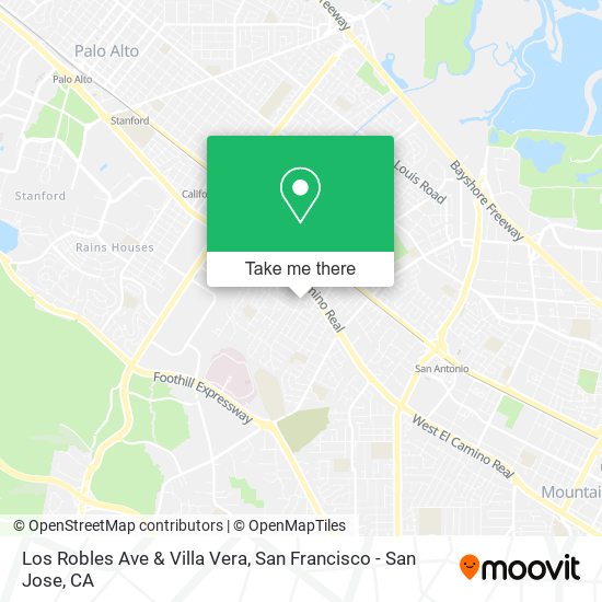 Los Robles Ave & Villa Vera map