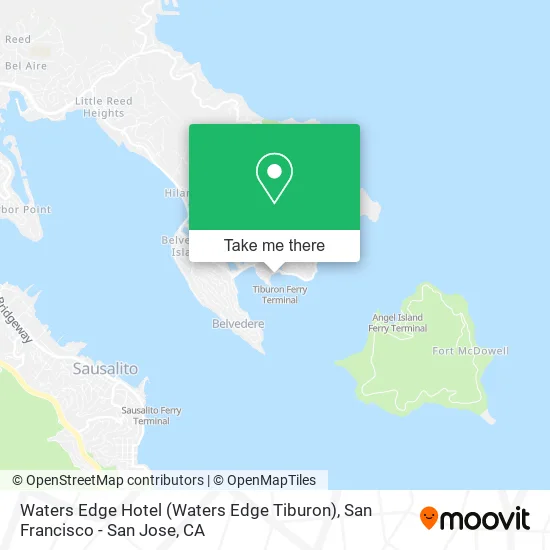 Waters Edge Hotel (Waters Edge Tiburon) map